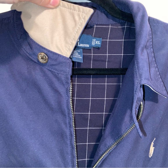 Vintage Polo Ralph Lauren Jacket Mens XL Bi Swing Navy Blue Logo Full Zip Preppy - Picture 11 of 14